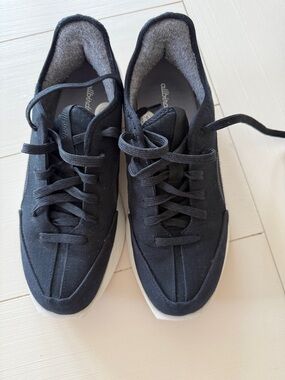 allbirds Men's Black Canvas Low-Top Sneakers with White Sole